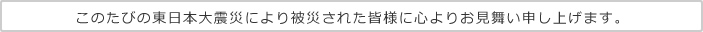 このたびの東日本大震災により被災された皆様に心よりお見舞い申し上げます。